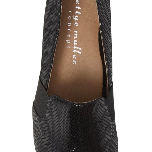 Bettye Muller Concept Women's Black Tropic Platform Wedge Leather Shoes Size 6.5 - Picture 5 of 15